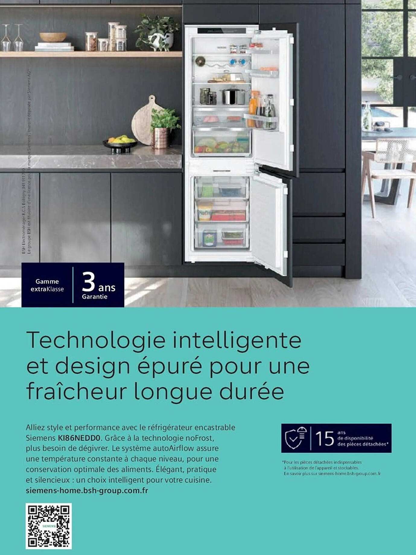 Technologie intelligente et design épuré pour une fraîcheur longue durée