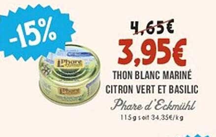 Thon Blanc Mariné Citron Vert et Basilic