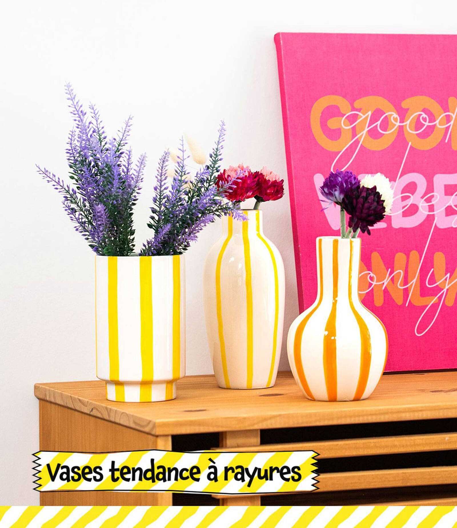 Vases tendance à rayures