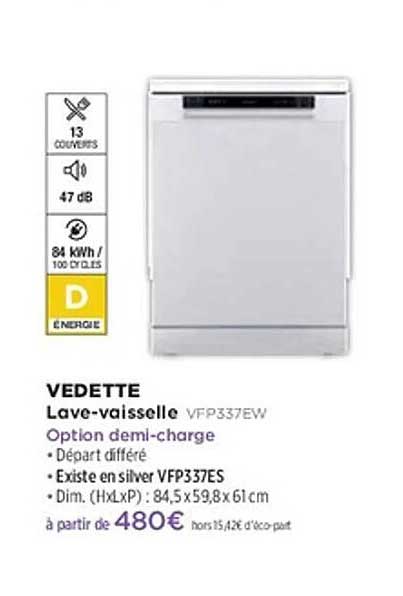 VEDETTE Lave-vaisselle VFP337EW