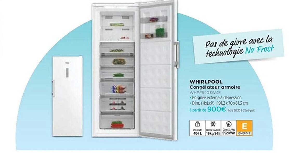 WHIRLPOOL Congélateur armoire WHFF6403W4E
