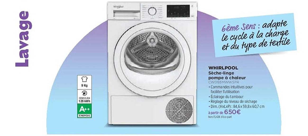 WHIRLPOOL Séche-linge pompe à chaleur