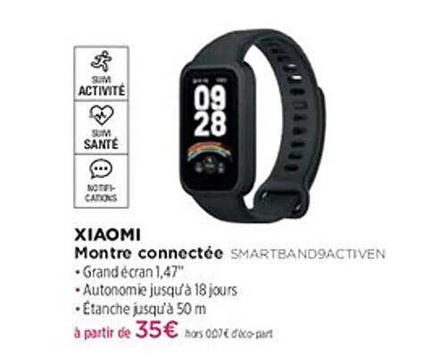 XIAOMI Montre connectée SMARTBAND9ACTIVEN
