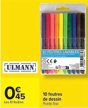 10 feutres de dessin Pointe fine