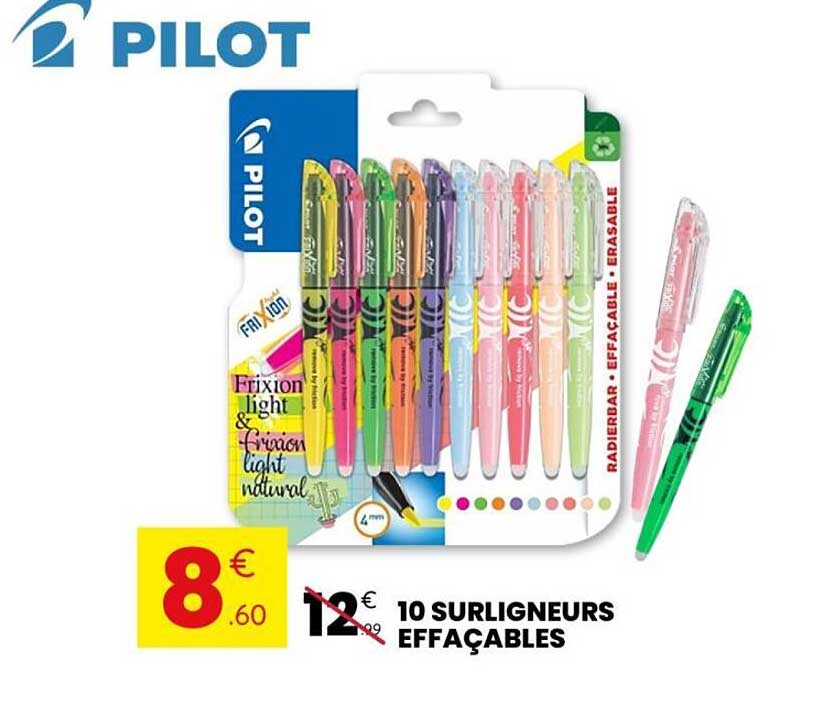 10 SURLIGNEURS EFFAÇABLES