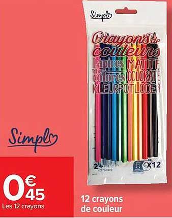 12 crayons de couleur