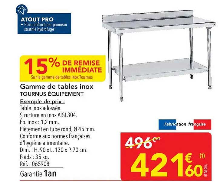 15% DE REMISE IMMÉDIATE