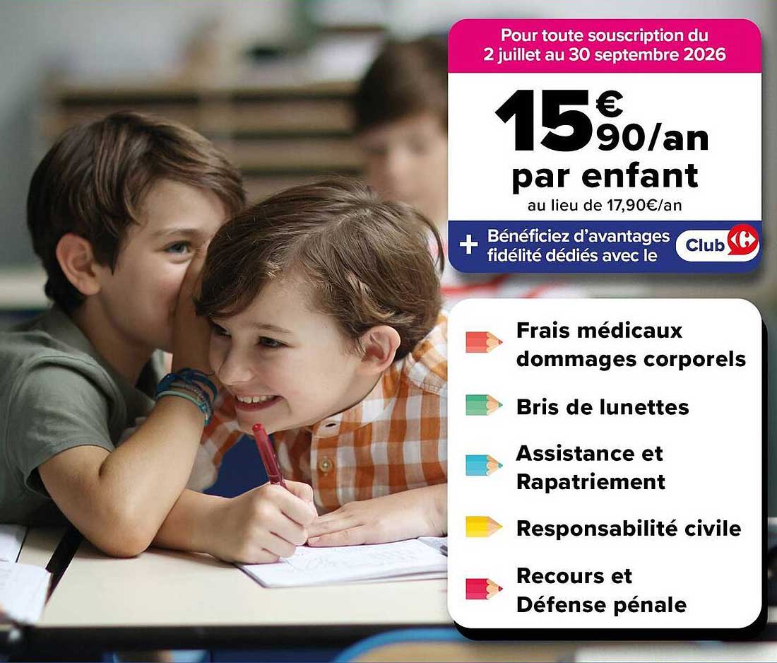 15€90/an par enfant
