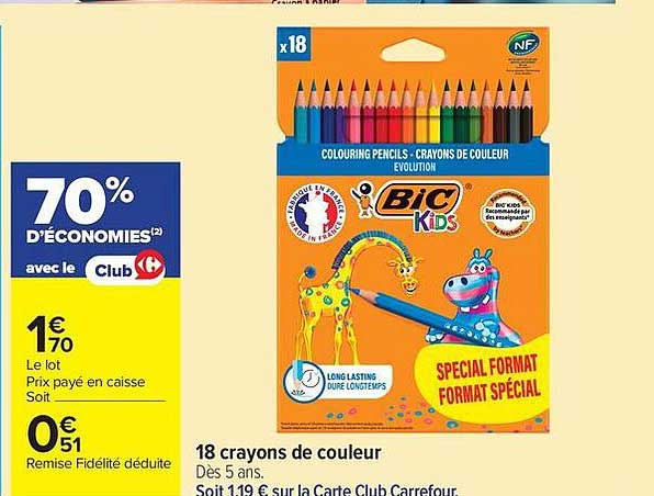 18 crayons de couleur