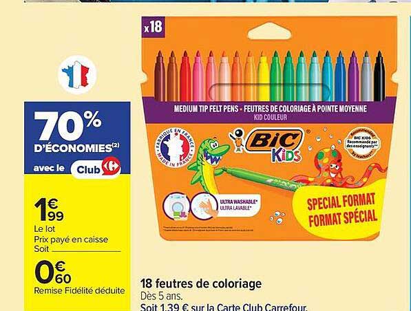 18 feutres de coloriage