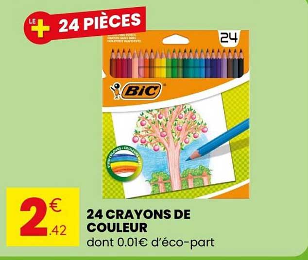 24 CRAYONS DE COULEUR