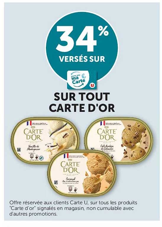 34% VERSÉS SUR SUR TOUT CARTE D'OR