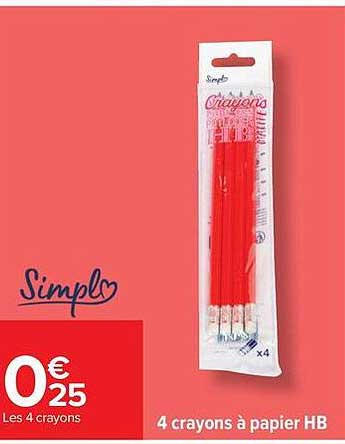 4 crayons à papier HB