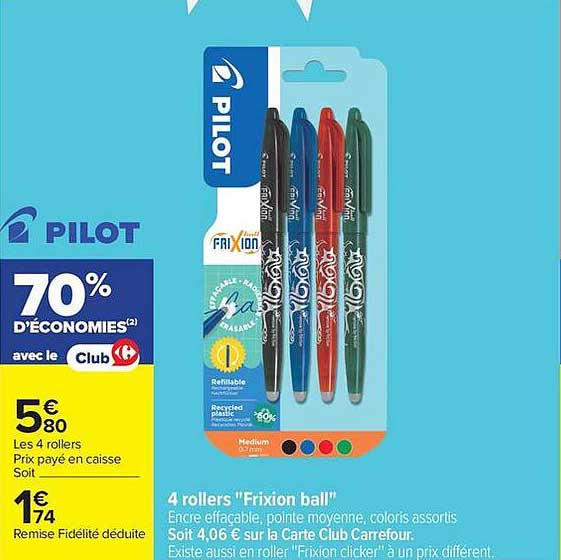 4 rollers "Frixion ball"
