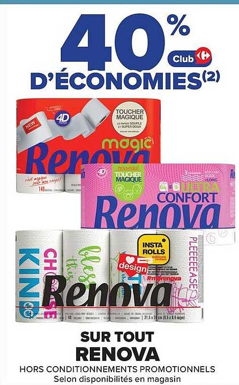 40% Club D’ÉCONOMIES(2) SUR TOUT RENOVA
