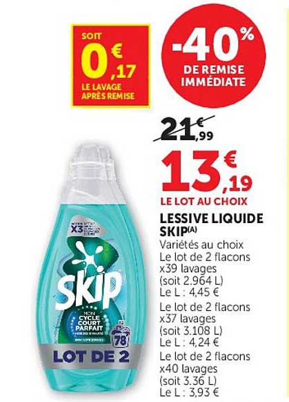 -40% DE REMISE IMMÉDIATE