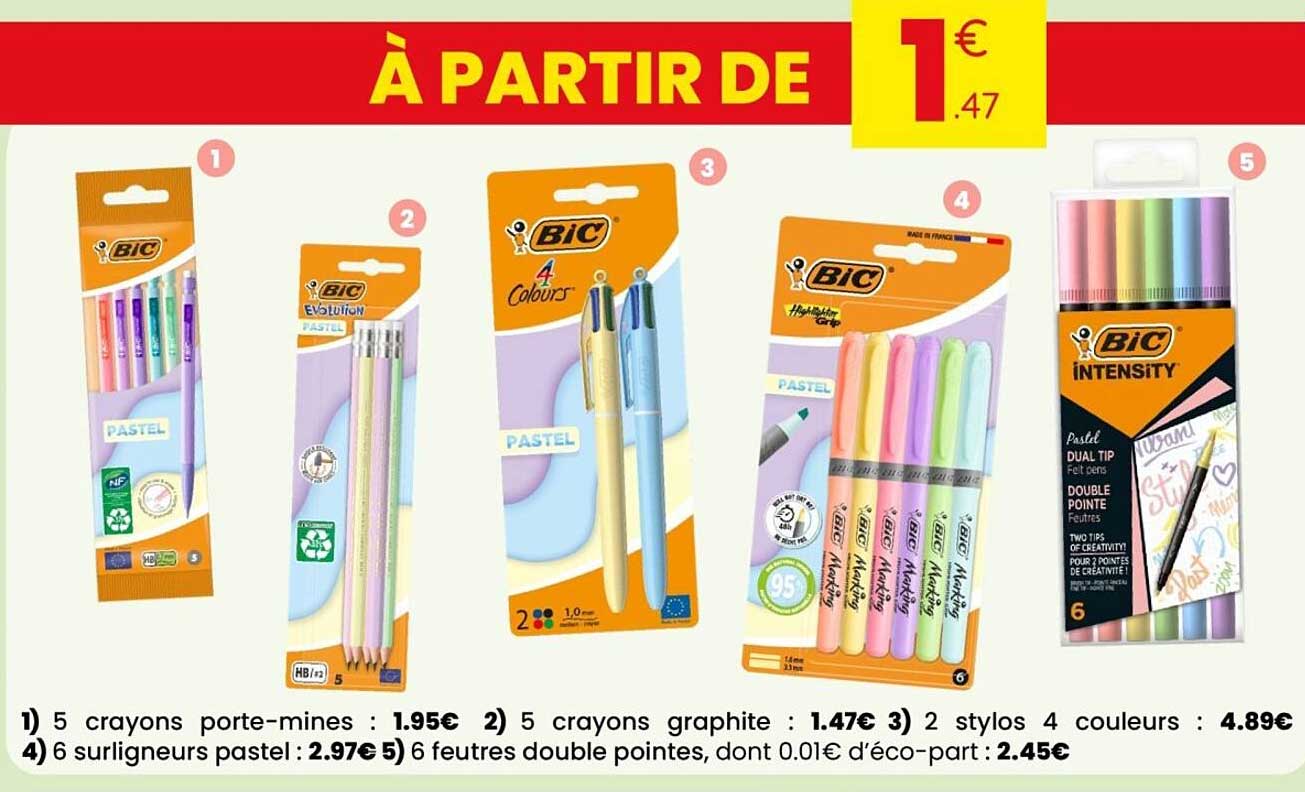 5 crayons graphite