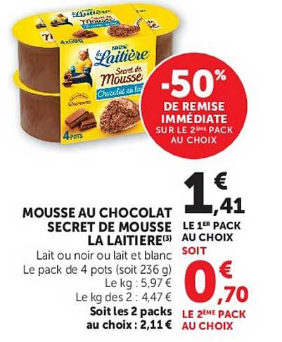 -50% DE REMISE IMMÉDIATE SUR LE 2 ÈME PACK AU CHOIX