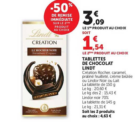 -50% DE REMISE IMMÉDIATE SUR LE 2ème PRODUIT AU CHOIX