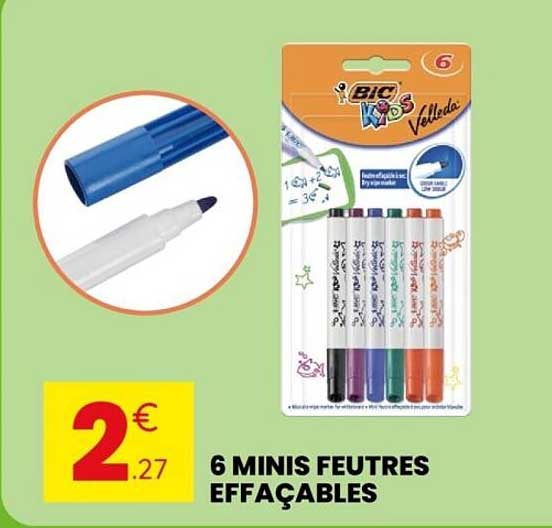 6 MINIS FEUTRES EFFAÇABLES
