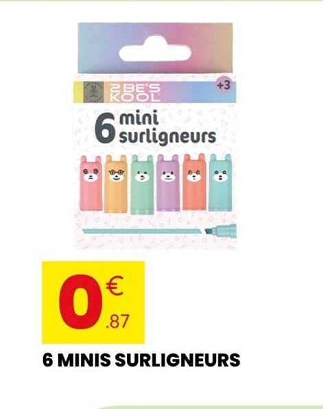 6 MINIS SURLIGNEURS