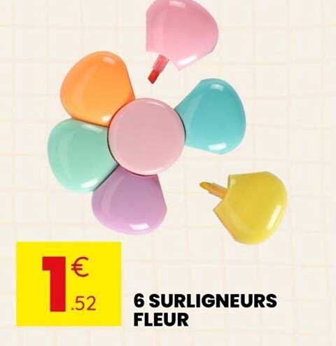 6 SURLIGNEURS FLEUR