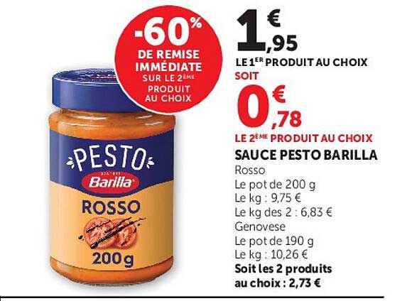 -60% de remise immédiate sur le 2ème produit au choix