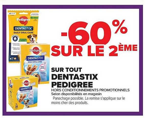 -60% SUR LE 2ÈME SUR TOUT DENTASTIX PEDIGREE
