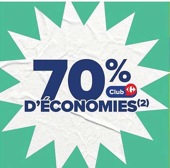 70% D'ÉCONOMIES(2)