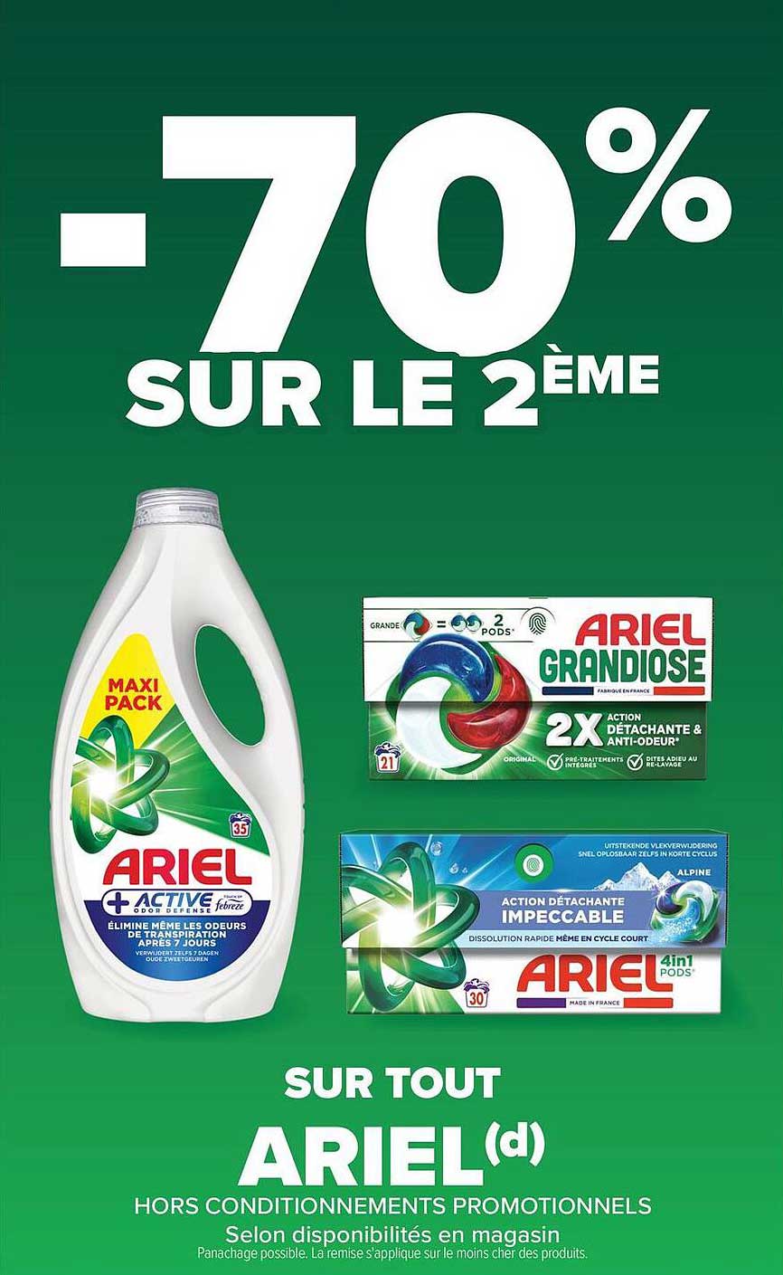-70% SUR LE 2ÈME SUR TOUT ARIEL (d)