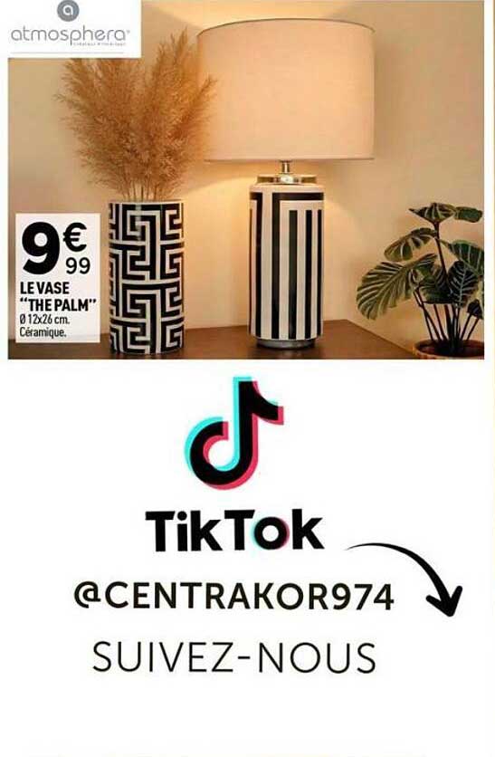 9€ 99 LE VASE “THE PALM” Ø 12x26 cm Céramique.