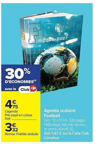 Agenda scolaire Football