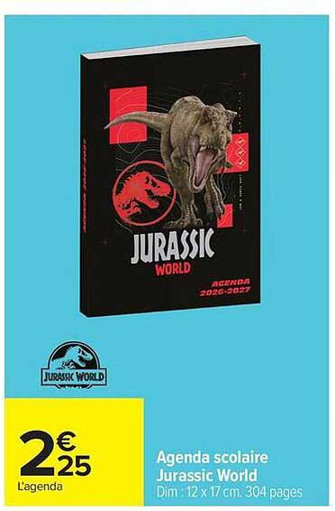 Agenda scolaire Jurassic World