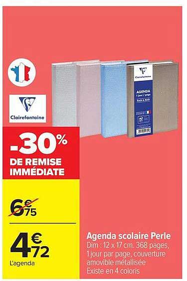 Agenda scolaire Perle