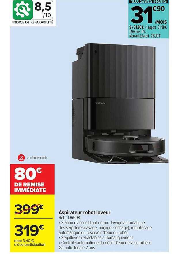 Aspirateur robot laveur