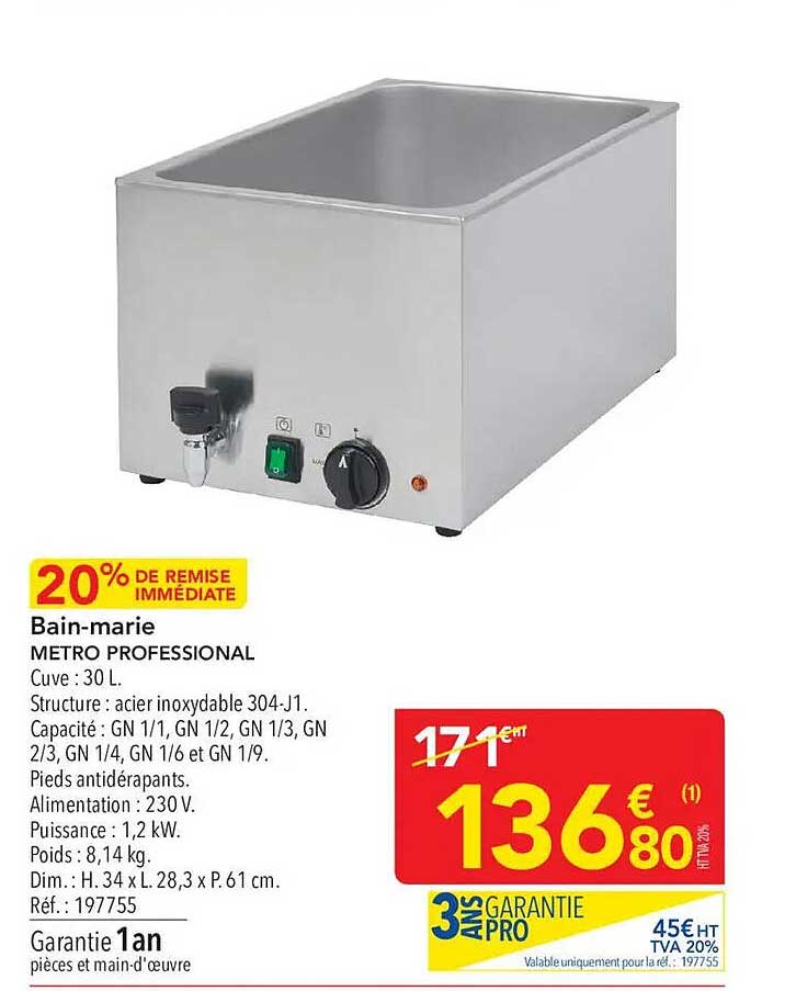 Bain-marie METRO PROFESSIONAL