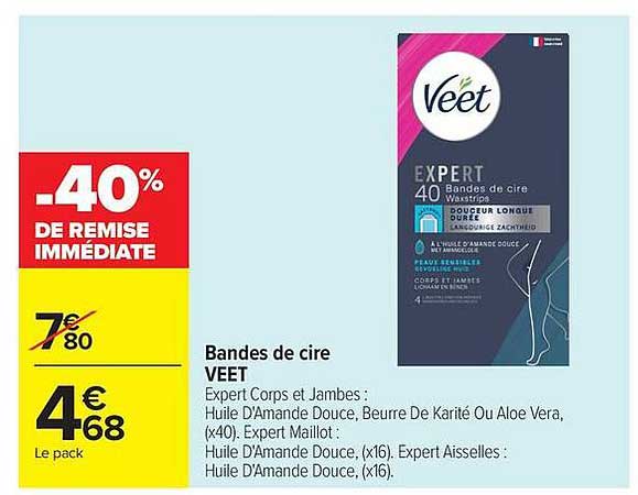 Bandes de cire VEET