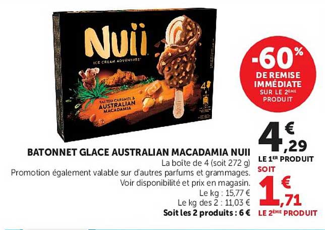 BATONNET GLACE AUSTRALIAN MACADAMIA NUII