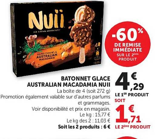 BATONNET GLACE AUSTRALIAN MACADAMIA NUII