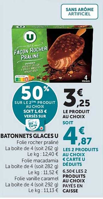 BATONNETS GLACES U