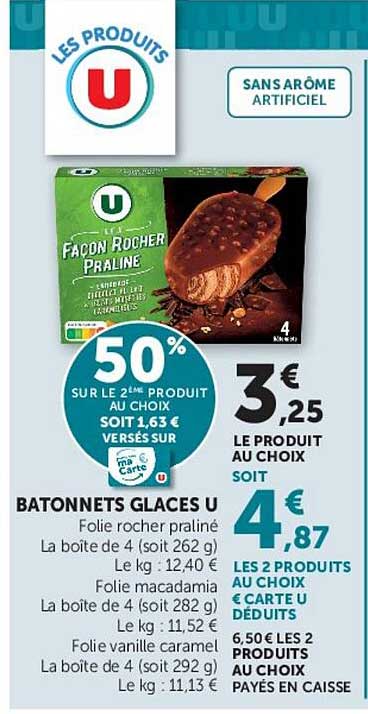 BATONNETS GLACES U