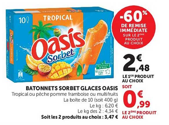 BATONNETS SORBET GLACES OASIS