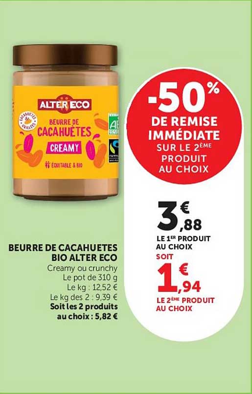 BEURRE DE CACAHUETES BIO ALTER ECO