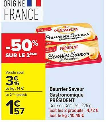 Beurrier Saveur Gastronomique PRÉSIDENT