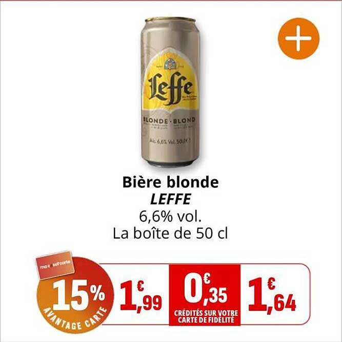 Biere blonde LEFFE 6,6% vol. La boite de 50 cl