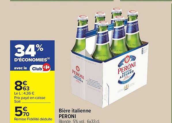 Bière italienne PERONI