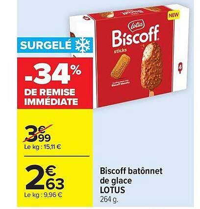 Bisc off bâtonnet de glace LOTUS 264 g.