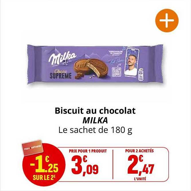 Biscuit au chocolat MILKA Le sachet de 180 g
