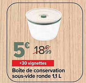 Boîte de conservation sous-vide ronde 1,1 L