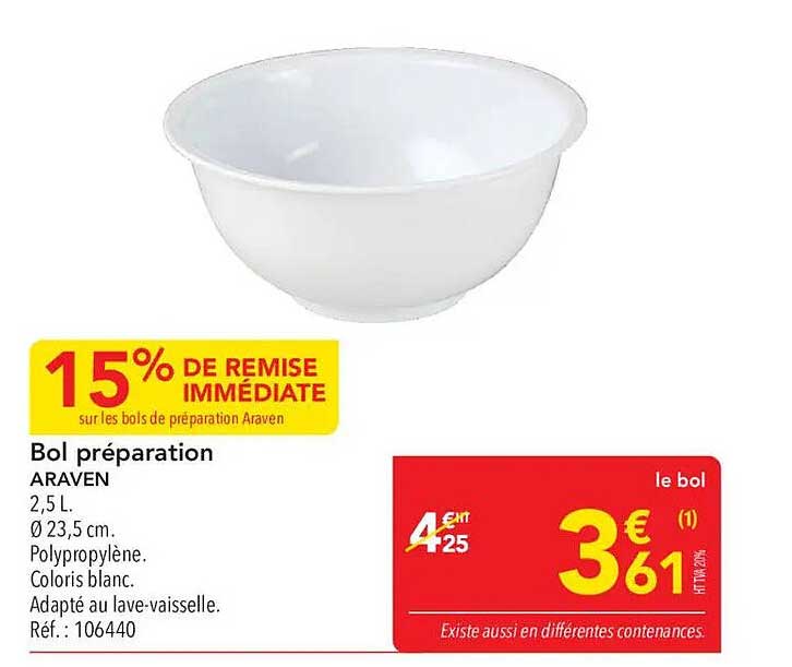 Bol préparation ARAVEN